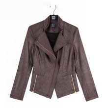 Load image into Gallery viewer, Brown Liquid Leather Jacket by Clara Sunwoo