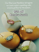 Load image into Gallery viewer, Kendra Scott Elisa Luxe Pendant Necklace Light Blue CZ Gold
