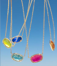 Load image into Gallery viewer, Kendra Scott Gold Elisa Necklace In Cobalt Cat's Eye