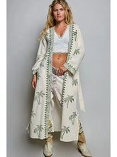 Load image into Gallery viewer, Palm Tree Beaded Cotton Kimono Cardigan