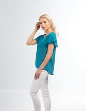 Load image into Gallery viewer, Teal Flutter Sleeve Top- FINAL SALE