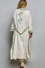Load image into Gallery viewer, Palm Tree Beaded Cotton Kimono Cardigan