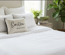 Load image into Gallery viewer, Thin Script Easton Pennsylvania Pillow