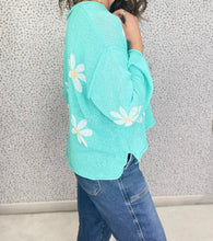 Load image into Gallery viewer, Daisy Crochet Knit Top in Jelly Mint