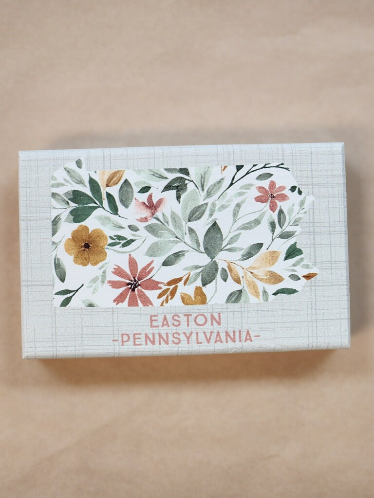 Easton Pennsylvania Floral Sign with the shape of Pennsylvania