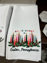 Load image into Gallery viewer, All is Bright Easton, PA Tea Towel