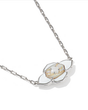 Load image into Gallery viewer, Abbie Medallion Gold Short Pendant Necklace Rhodium - White Mix