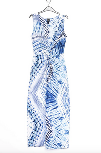 Tie Dye Print Center Slit Maxi Dress By Clara Sunwoo
