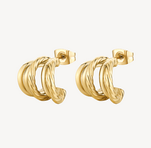 Load image into Gallery viewer, Amy Gold Stainless Steel Huggie Earrings by Brosway