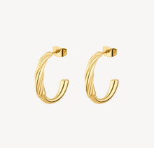 Load image into Gallery viewer, Amy Gold Stainless Steel Twist Huggie Hoop Earrings by Brosway