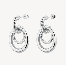 Load image into Gallery viewer, Amy Stainless Steel Silver Ring Drop Earrings by Brosway