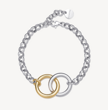 Load image into Gallery viewer, Aura Stainless-Steel Two-Tone Linked Rings Bracelet by Brosway