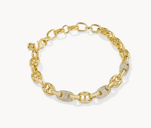 Load image into Gallery viewer, Bailey Pave Chain Bracelet White Crystal in Gold or Silver