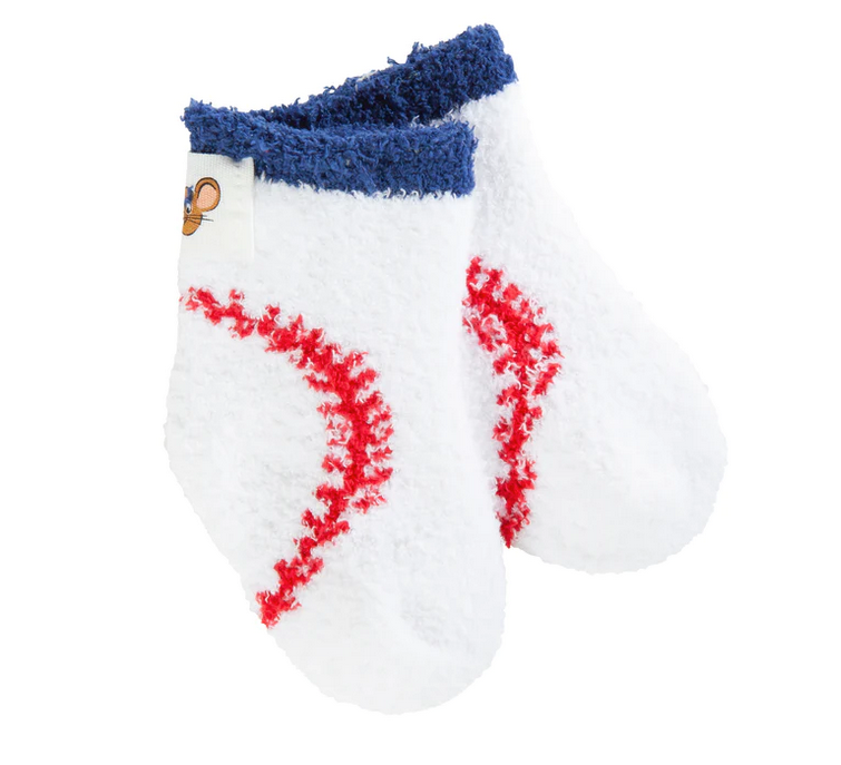 Baseball Snug Infant Cozy Crew Socks 0-12 Months