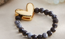 Load image into Gallery viewer, Beaded Ring with Heart Charm