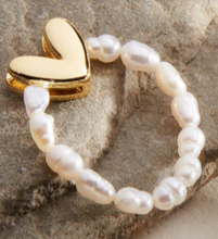 Load image into Gallery viewer, Beaded Ring with Heart Charm
