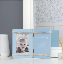 Load image into Gallery viewer, Beautiful Baby Boy 5.5" x 7.5" Hinged Sentiment Frame