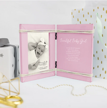 Load image into Gallery viewer, Beautiful Baby Girl 5.5" x 7.5" Hinged Sentiment Frame