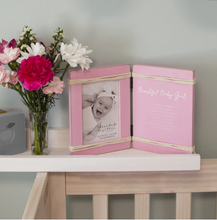 Load image into Gallery viewer, Beautiful Baby Girl 5.5" x 7.5" Hinged Sentiment Frame
