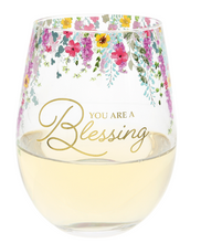 Load image into Gallery viewer, You Are a Blessing Gift Boxed Stemless Wine Glass 17oz