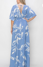 Load image into Gallery viewer, Blue Floral Woven Casual Maxi Dress
