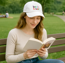 Load image into Gallery viewer, Book Lover White Adjustable Hat