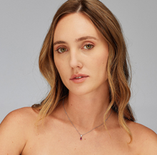 Load image into Gallery viewer, Sterling Silver Necklace and Pendant with Clear CZ and Ruby CZ by Brosway