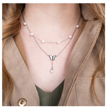 Load image into Gallery viewer, Layered Butterfly Necklace- "Butterflies Appear when Angels are Here"