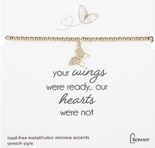 Load image into Gallery viewer, Remembrance Butterfly Stretch Bracelet in Silver or Gold