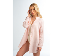 Load image into Gallery viewer, Button Up Beach Coverup in Pink or Lt Blue
