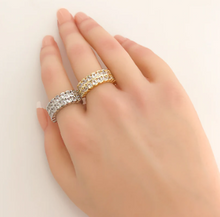 Load image into Gallery viewer, Double CZ Ring in Gold or Silver