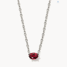Load image into Gallery viewer, Cailin Rhodium Silver Pendant Necklace in Burgundy Crystal