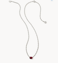 Load image into Gallery viewer, Cailin Rhodium Silver Pendant Necklace in Burgundy Crystal