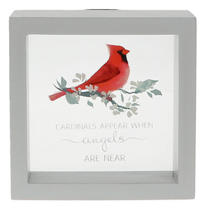 Cardinals Appear When Angels Are Near Framed Glass Plaque