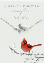 Load image into Gallery viewer, Cardinals Appear when Angels are Near Silver Cardinal Necklace