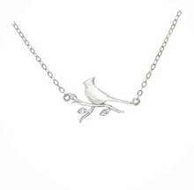 Load image into Gallery viewer, Cardinals Appear when Angels are Near Silver Cardinal Necklace