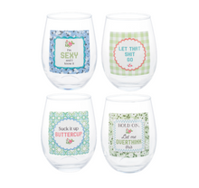 Load image into Gallery viewer, Cheeky Message Wine Glasses