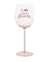 Load image into Gallery viewer, Cheers to Friends Gift Boxed 17 oz Wine Glass
