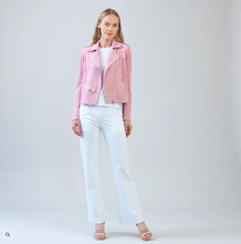 Load image into Gallery viewer, Clara Sunwoo Soft Suede Architectural Moto Jacket Mauve