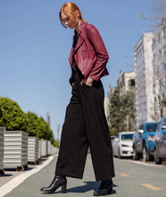 Load image into Gallery viewer, Merlot Liquid Leather Jacket by Clara Sunwoo