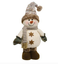 Load image into Gallery viewer, Cozy Brown Standing Snowman Asst. 20” High