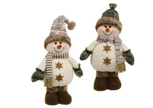 Load image into Gallery viewer, Cozy Brown Standing Snowman Asst. 20” High