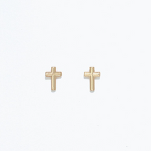 Load image into Gallery viewer, Cross Stud Earrings in Gold or Silver