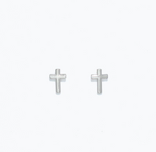 Load image into Gallery viewer, Cross Stud Earrings in Gold or Silver