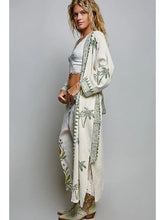 Load image into Gallery viewer, Palm Tree Beaded Cotton Kimono Cardigan