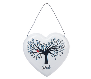 Dad Cardinal Memorial Heart Ornament