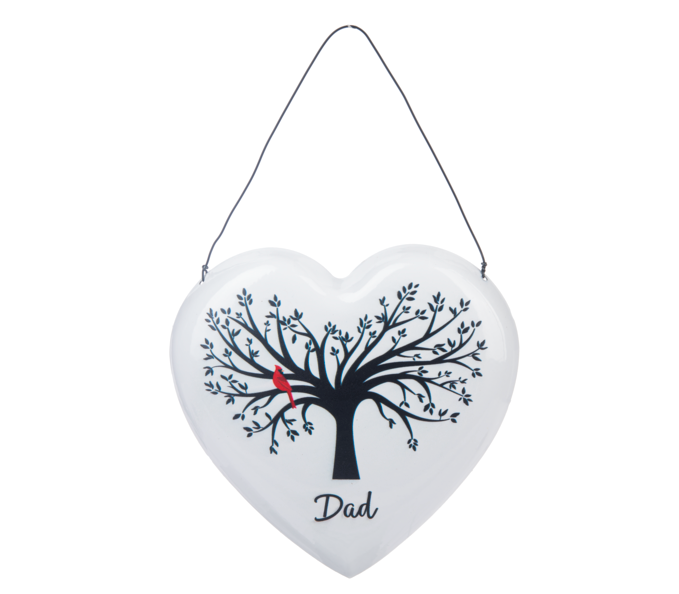 Dad Cardinal Memorial Heart Ornament