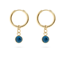 Load image into Gallery viewer, 18KT Gold PVD Birthstone Huggie Earrings