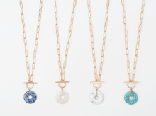 Load image into Gallery viewer, Paperclip Chain with Natural Stone Necklace