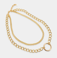 Load image into Gallery viewer, Gold Double Curb Chain Necklace